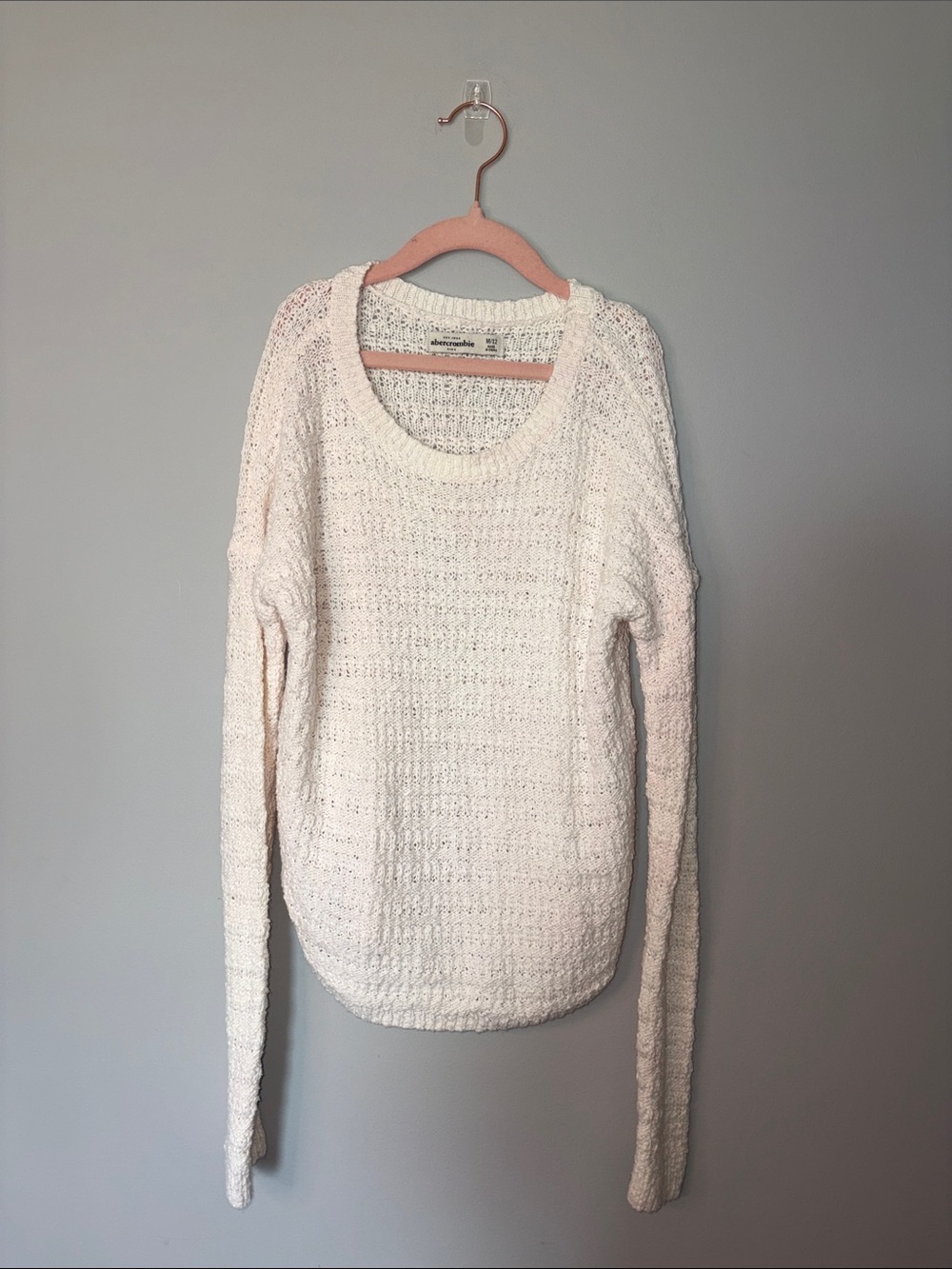 abercrombie kids Cream Bouclé Knit Sweater size 12